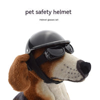 HKM-8024253 Pet Helmet with Glasses for Dogs and Cats - Casual Monochrome Style, Available in S, M, L