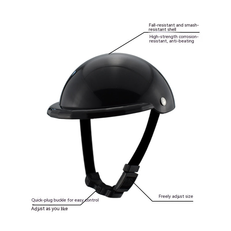 HKM-8024253 Pet Helmet with Glasses for Dogs and Cats - Casual Monochrome Style, Available in S, M, L