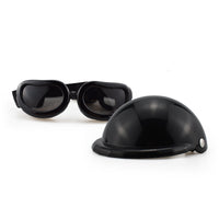 HKM-8024253 Pet Helmet with Glasses for Dogs and Cats - Casual Monochrome Style, Available in S, M, L