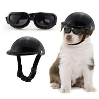 HKM-8024253 Pet Helmet with Glasses for Dogs and Cats - Casual Monochrome Style, Available in S, M, L