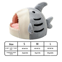 HKM-8024893 Cozy Soft Cat Hideout House with Shark Design