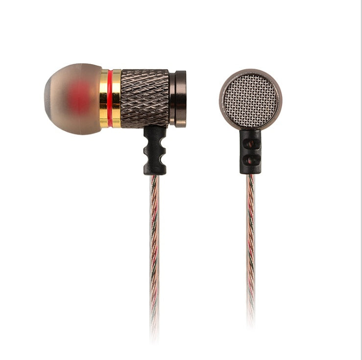 HKM-802515 Metal In-Ear Headphones with Subwoofer and Noise Cancellation for Mobile Music and MP3 Players