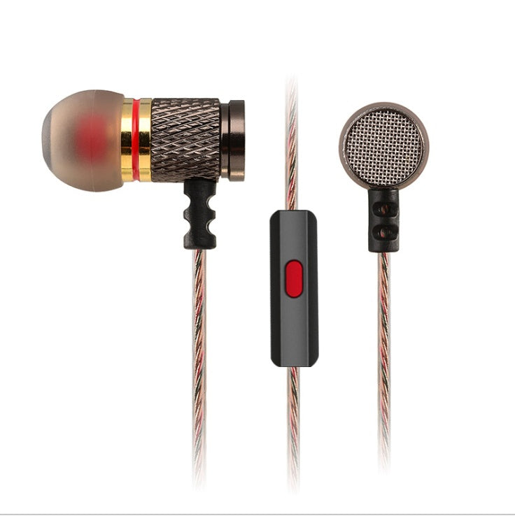 HKM-802515 Metal In-Ear Headphones with Subwoofer and Noise Cancellation for Mobile Music and MP3 Players