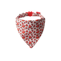 HKM-8025661 Colorful Fruit Series Pet Collar with Bow and Triangular Binder - Watermelon, Lemon, Grape, Peach, Avocado
