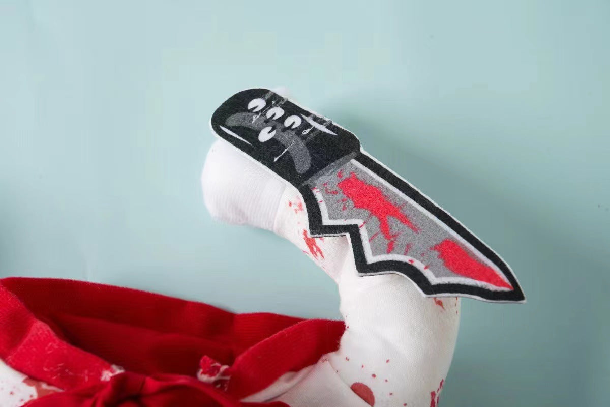 HKM-8025789 Bloody Doll Style Pet Costume for Dogs and Cats - Hip Hop Halloween Outfit