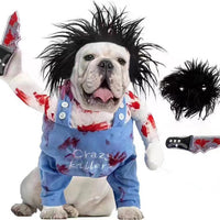 HKM-8025789 Bloody Doll Style Pet Costume for Dogs and Cats - Hip Hop Halloween Outfit