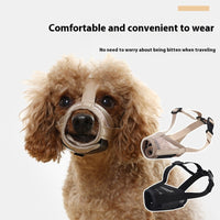 HKM-8026685 Breathable Mesh Muzzle for Dogs – Anti-Bite and Drinking Attachment in Khaki and Black