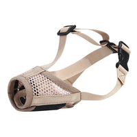 HKM-8026685 Breathable Mesh Muzzle for Dogs – Anti-Bite and Drinking Attachment in Khaki and Black