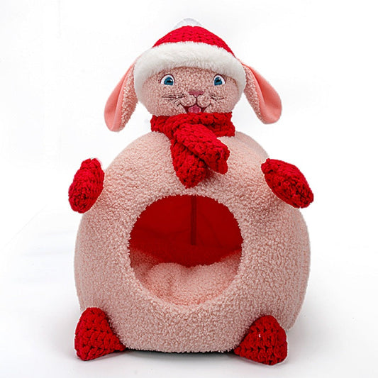 HKM-8027453 Three-Dimensional Cartoon Pet Nest in Snowman, Bear, Rabbit, and Kitten Designs - Available in Small, Medium, and Large Sizes
