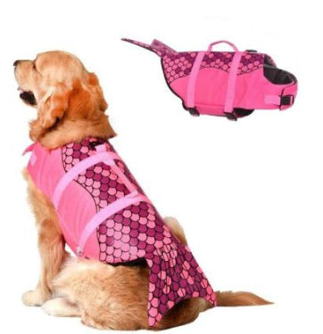 HKM-8027581 Adjustable Mermaid Shark Dog Swimming Life Vest - Life Jacket for Small to Large Pets
