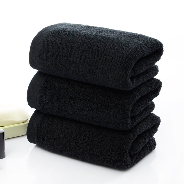 HKM-802771 Black Cotton Towels, 21 Strands, 35x75cm, Soft and Durable Material