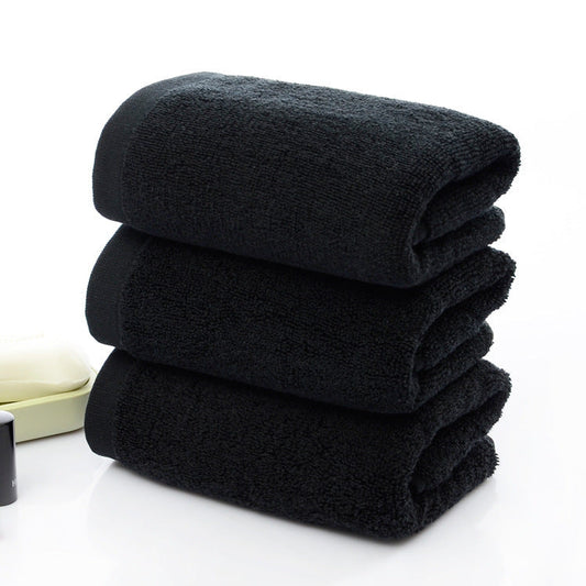 HKM-802771 Black Cotton Towels, 21 Strands, 35x75cm, Soft and Durable Material