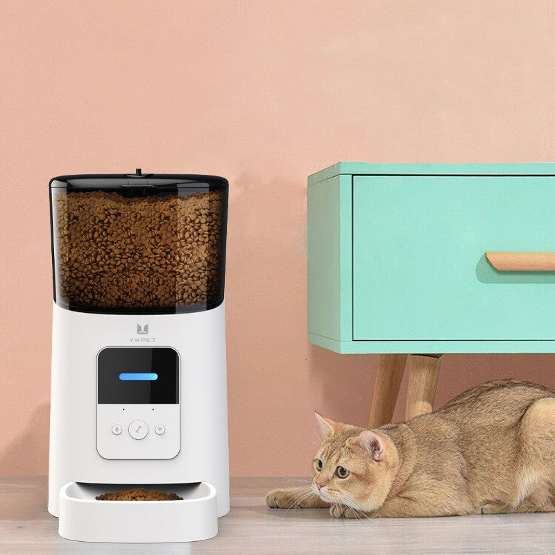 HKM-8029373 Smart Automatic Feeder for Dogs and Cats with WiFi Function, Transparent White and Diamond Black Options