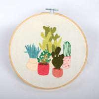HKM-803027 Embroidered Cotton Canvas Flower Material Package, 30x30cm