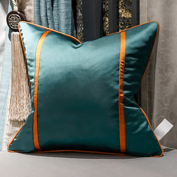 HKM-803155 Light Luxury Chinese Style Lumbar Pillow with Inner Core - Multiple Sizes and Colors Available
