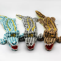 HKM-803219 Plush Alligator Dog Toy with Sound - 45CM in Blue, Gray, and Brown