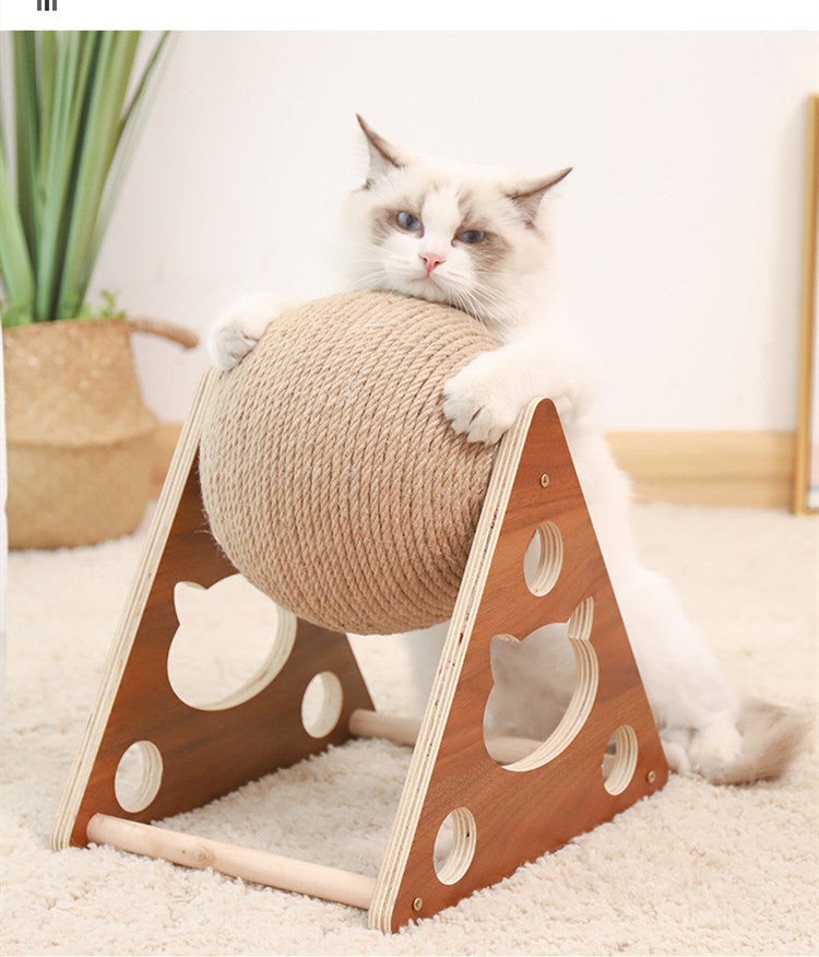 HKM-8032445 Durable Solid Wood Cat Climbing Frame and Scratching Board for Cats