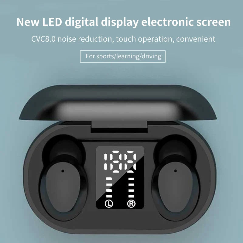 HKM-803347 HD Stereo Wireless Earbuds with Fingerprint Touch and Noise Cancellation for Gaming, Running, and Office Use