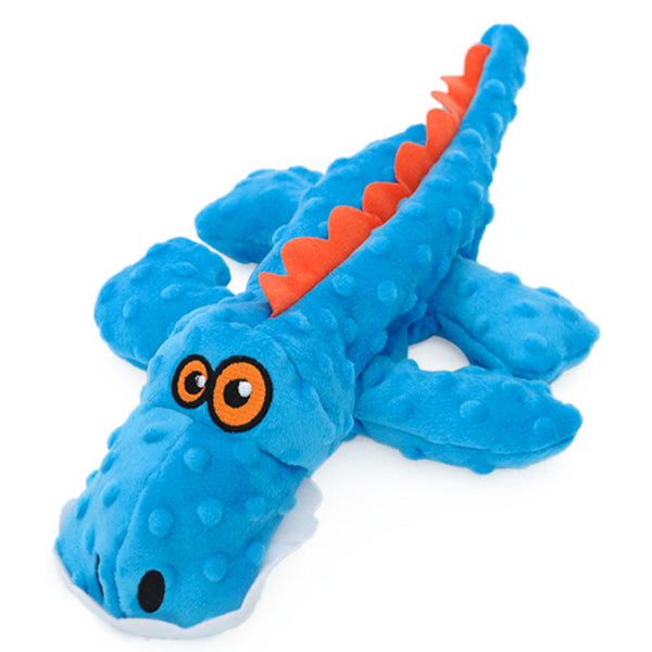 HKM-8033981 Plush Teething Toy for Large Dogs - Bite Resistant Vocal Crocodile & Triceratops, 37*17cm