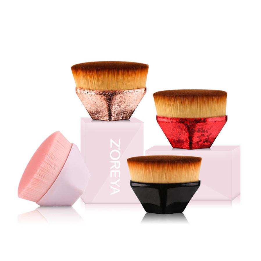 HKM-803411 Foundation Brush with Earth-Friendly Carrying Case for Powder, Liquid, Cream, and Blush Application