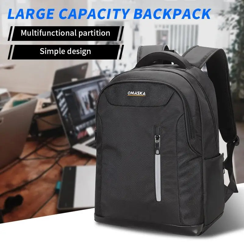 HKM-803411 Spacious 17-Inch Polyester Laptop Backpack for Men and Students