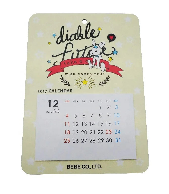 HKM-803475 Magnetic Bottom Calendar with 13 Sheets and Custom Logo Printing