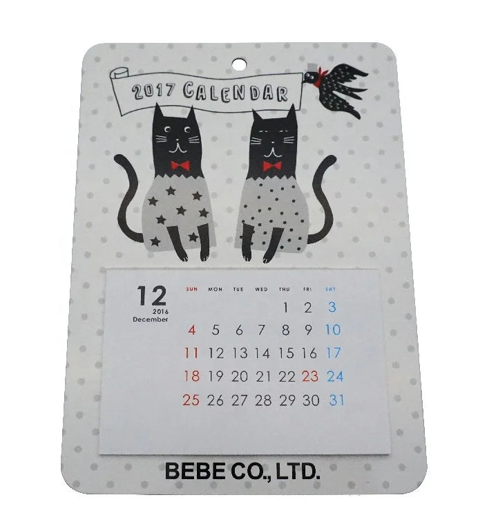 HKM-803475 Magnetic Bottom Calendar with 13 Sheets and Custom Logo Printing