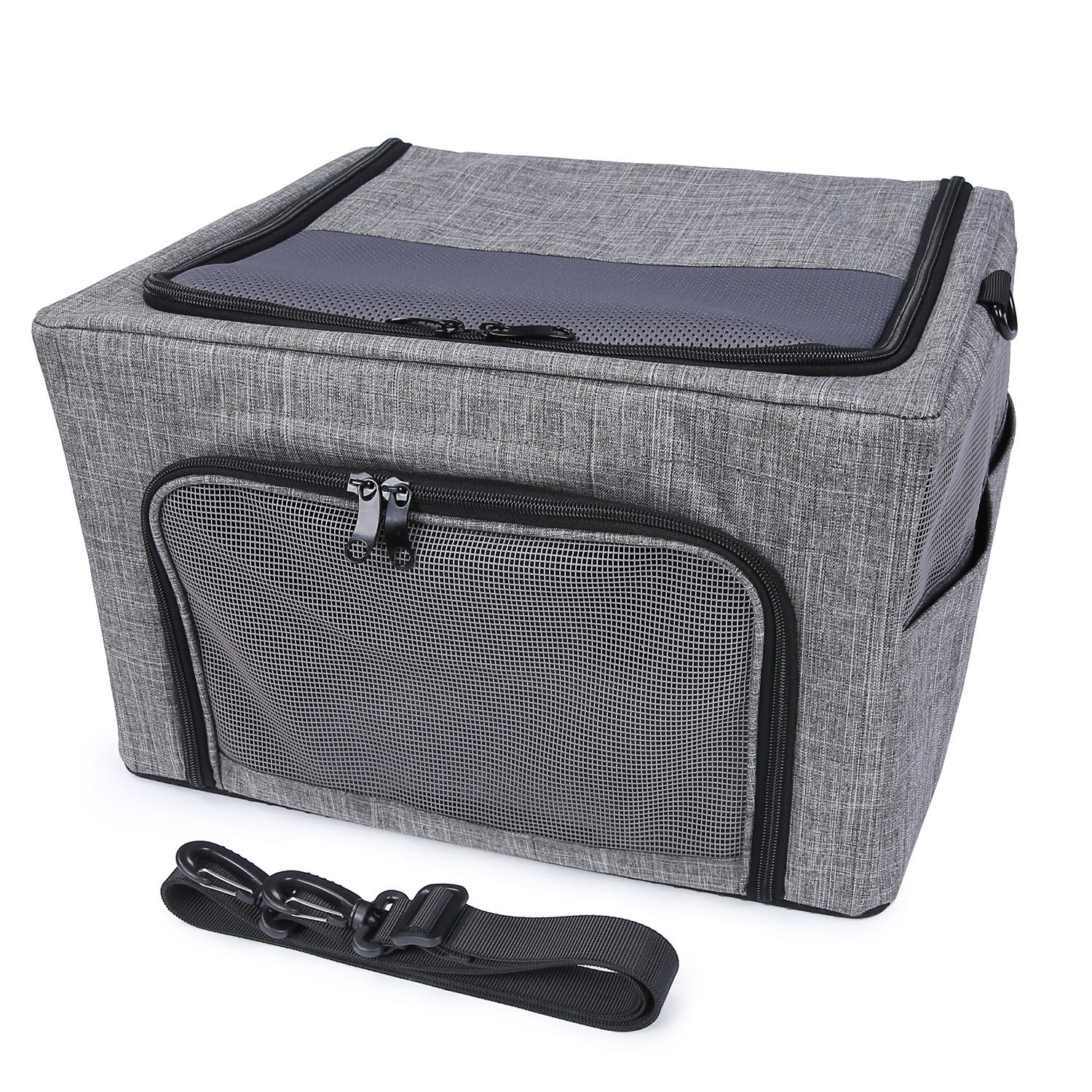 HKM-8035389 Breathable Foldable Portable One-Shoulder Pet Carry Bag in Gray