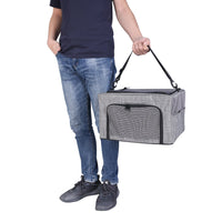 HKM-8035389 Breathable Foldable Portable One-Shoulder Pet Carry Bag in Gray