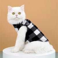 HKM-8035517 Cozy Polar Fleece Plaid Vest for Dogs and Cats