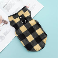 HKM-8035517 Cozy Polar Fleece Plaid Vest for Dogs and Cats