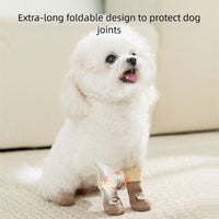HKM-8035773 Non-Slip Pet Socks for Dogs, Cute Patterns, Comfortable Fit, Four Pairs of Durable Dog Shoes