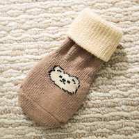 HKM-8035773 Non-Slip Pet Socks for Dogs, Cute Patterns, Comfortable Fit, Four Pairs of Durable Dog Shoes