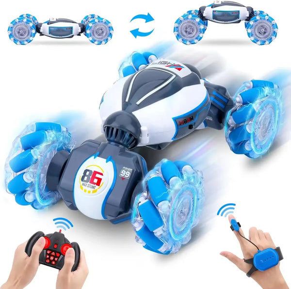 HKM-803603 Remote Control Stunt Drift Car with Light and Music, 2.4G 1/18 Scale, Double-Sided, Hand-Sensing Driving