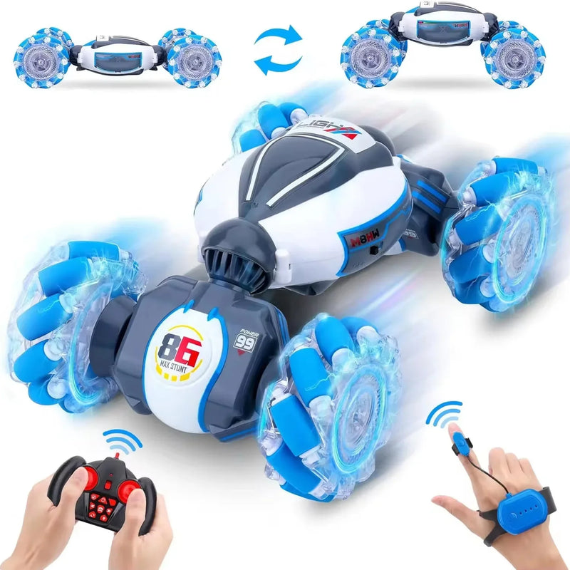 HKM-803603 Remote Control Stunt Drift Car with Light and Music, 2.4G 1/18 Scale, Double-Sided, Hand-Sensing Driving