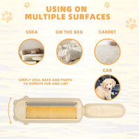 HKM-8036413 Pet Hair Remover with Self-Cleaning Base - Efficient Tool for Removing Dog and Cat Fur from Furniture, Carpets, and Car Seats