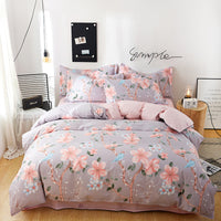 HKM-803667 Floral Twill Cotton Four-Piece Quilt Cover Set in Various Sizes