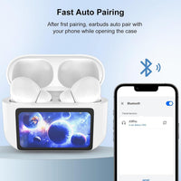 HKM-803667 Touchscreen Wireless Earbuds with Noise Cancelling, Bluetooth 5.4, Hi-Fi Sound, and Microphone for Android & iOS