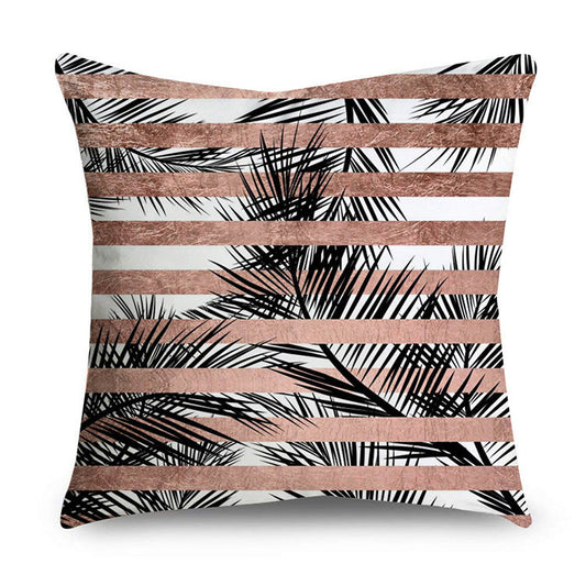 HKM-803731 Modern Minimalist Black and Gold Geometric Rose Gold Polyester Pillowcase 45x45cm