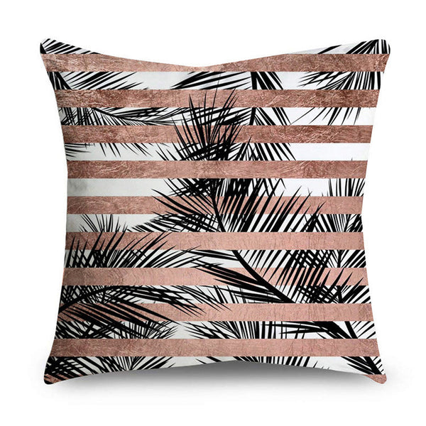 HKM-803731 Modern Minimalist Black and Gold Geometric Rose Gold Polyester Pillowcase 45x45cm
