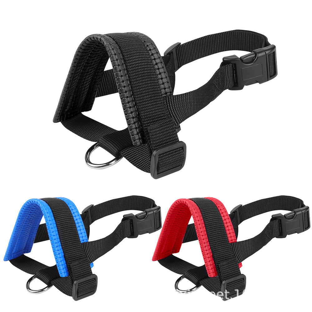 HKM-8038589 Breathable Nylon Dog Muzzle Set for Training and Bark Control, Adjustable with Stripes