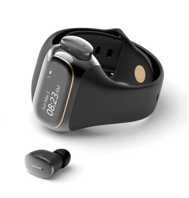 HKM-803859 2 in 1 Wireless Earphone and Fitness Bracelet with Touch Control, Health Monitoring, and Bluetooth 5.0 Connectivity