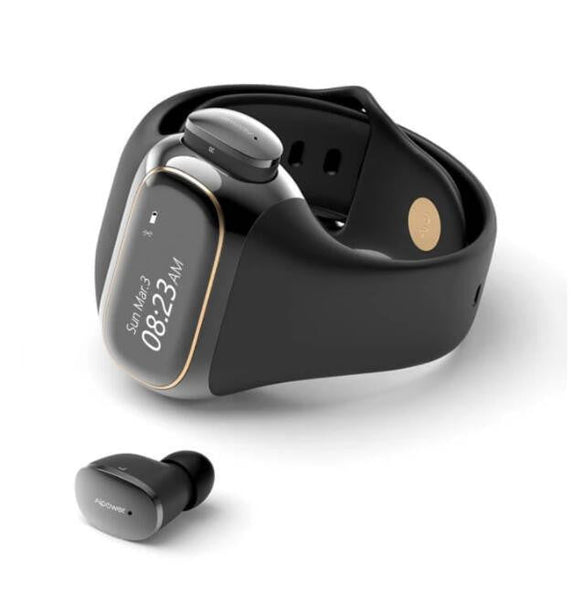 HKM-803859 2 in 1 Wireless Earphone and Fitness Bracelet with Touch Control, Health Monitoring, and Bluetooth 5.0 Connectivity