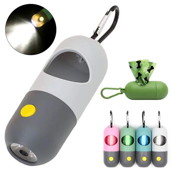 HKM-803859 LED Pet Waste Bag Dispenser for Dogs and Cats - Poop Scooper Bags Holder and Cleaning Accessory