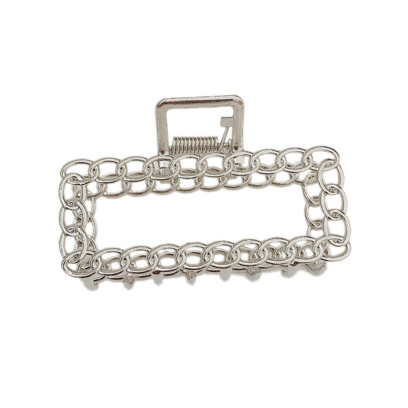 HKM-803923 Elegant Pearl Hairpin Clip - Geometric Alloy Design with Electroplating Finish