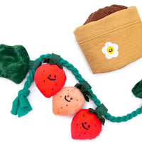 HKM-8039741 Strawberry Potted Plant Plush Toy with Hidden Treats for Pets