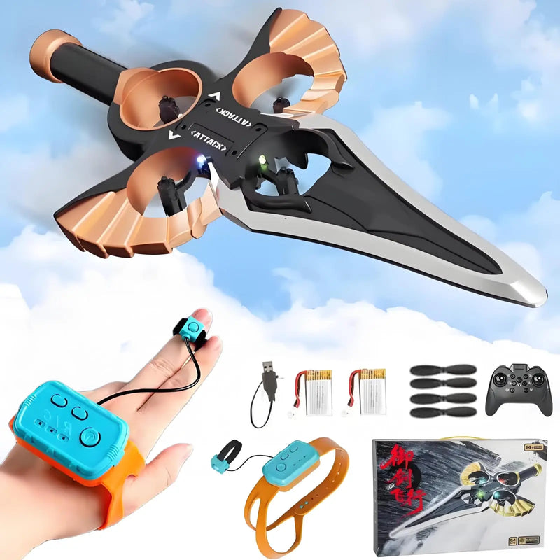HKM-803987 Luminous Remote Control Flying Sword with 360-Degree Rolling Drone Feature for Ages 5 and Up