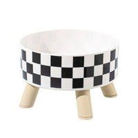 HKM-8040893 Polka Dot Large Stainless Steel Pet Bowl with Four Legs