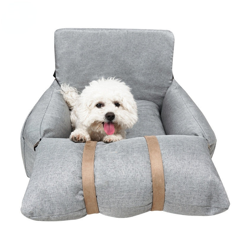 HKM-8041149 Portable Folding Pet Sofa Nest in Lattice Color Matching - Fashionable Linen with PP Cotton Filling