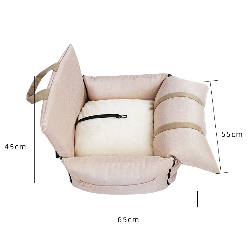 HKM-8041149 Portable Folding Pet Sofa Nest in Lattice Color Matching - Fashionable Linen with PP Cotton Filling